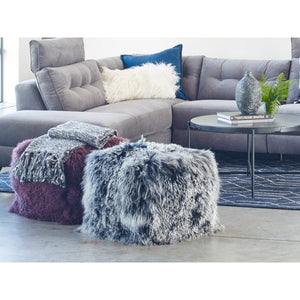 Moe's Home Lamb Ottoman in Black Snow (17' x 22' x 22') - XU-1009-02