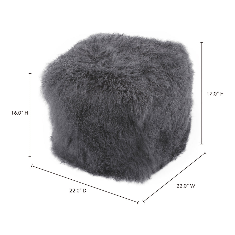 Moe's Home Lamb Ottoman in Smoke Grey (17' x 22' x 22') - XU-1009-07