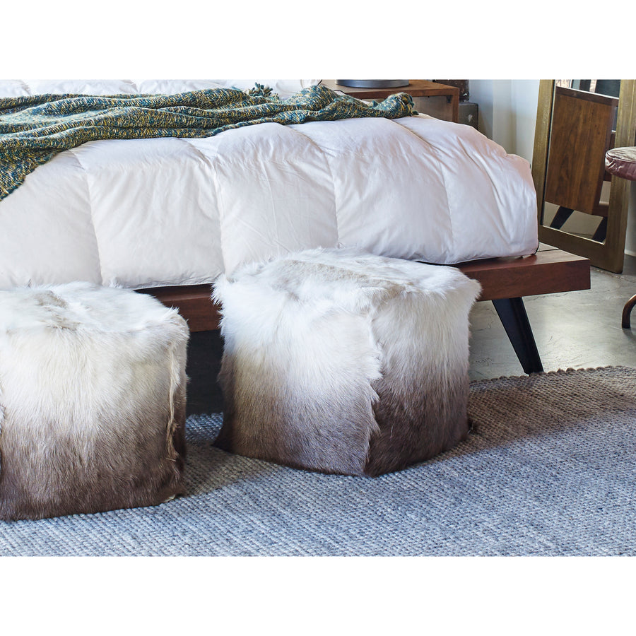 Moe's Home Goat Ottoman in Ombre Brown (16' x 16' x 16') - XU-1010-14