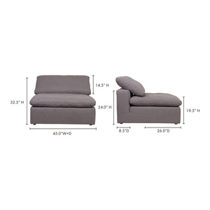 Moe's Home Clay Sectional in Light Grey (32.5' x 44.5' x 44.5') - YJ-1001-29