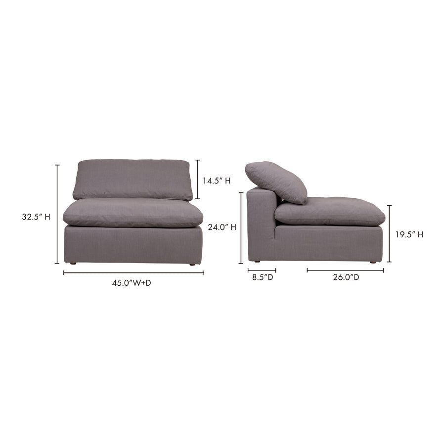 Moe's Home Clay Sectional in Light Grey (32.5' x 44.5' x 44.5') - YJ-1001-29