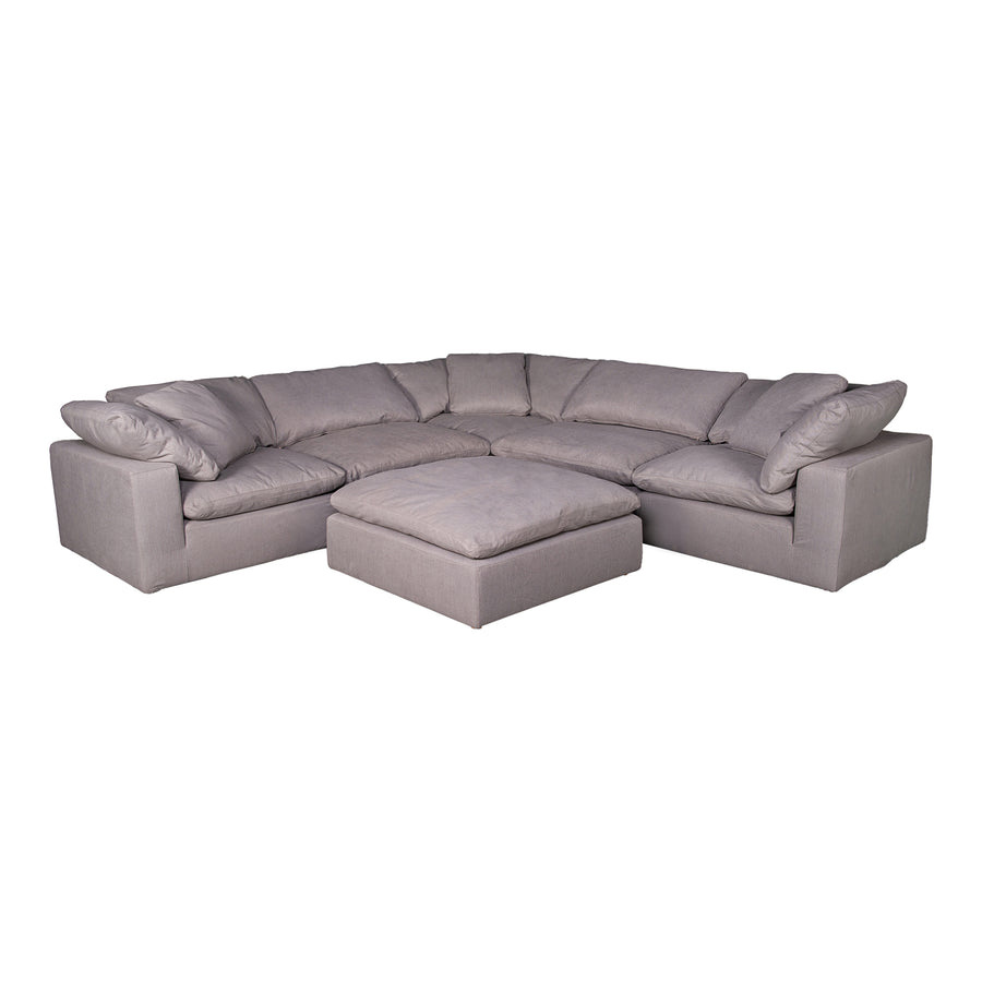 Moe's Home Clay Sectional in Light Grey (19.5' x 44.5' x 44.5') - YJ-1002-29
