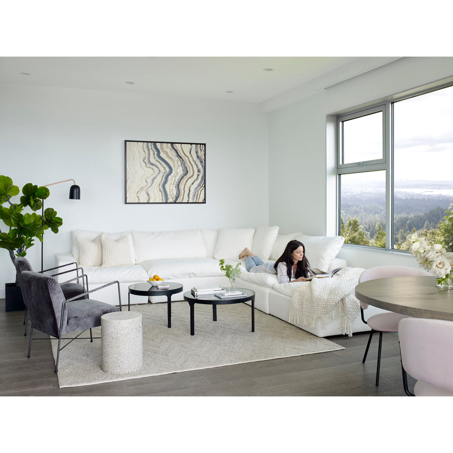 Moe's Home Clay Sectional in White (33' x 44.5' x 44.5') - YJ-1003-05