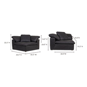 Moe's Home Clay Sectional in Black (32.5' x 44.5' x 44.5') - YJ-1004-02