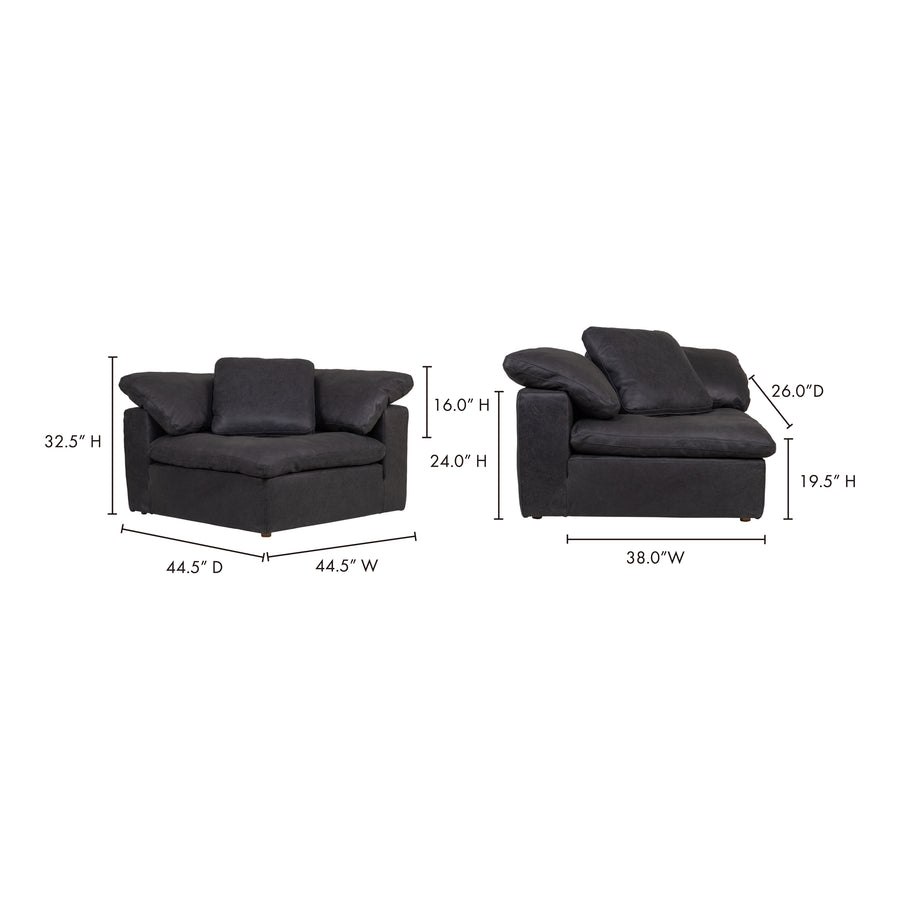 Moe's Home Clay Sectional in Black (32.5' x 44.5' x 44.5') - YJ-1004-02