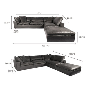 Moe's Home Clay Sectional in Black (32.5' x 133.5' x 133.5') - YJ-1011-02
