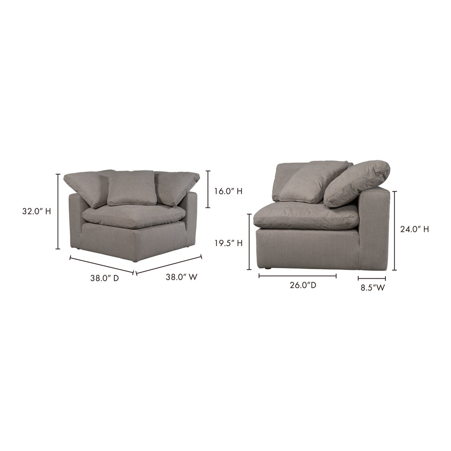 Moe's Home Terra Sectional in Light Grey (32' x 38' x 38') - YJ-1012-29