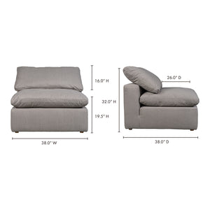 Moe's Home Terra Sectional in Light Grey (32' x 38' x 38') - YJ-1013-29