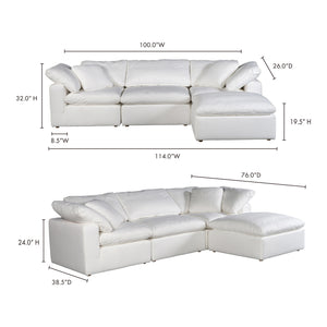 Moe's Home Terra Sectional in Cream (32' x 114' x 76') - YJ-1015-05