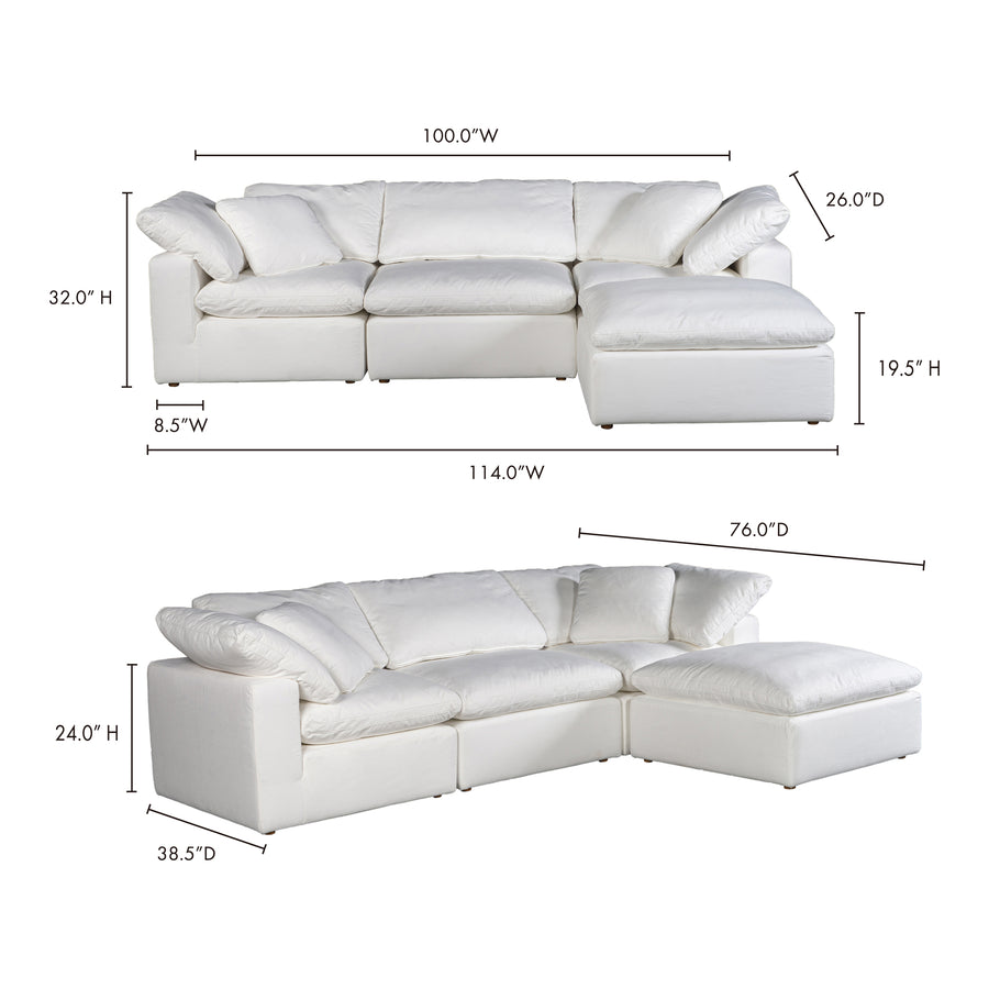 Moe's Home Terra Sectional in Cream (32' x 114' x 76') - YJ-1015-05