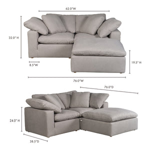 Moe's Home Terra Sectional in Light Grey (32' x 76' x 76') - YJ-1016-29