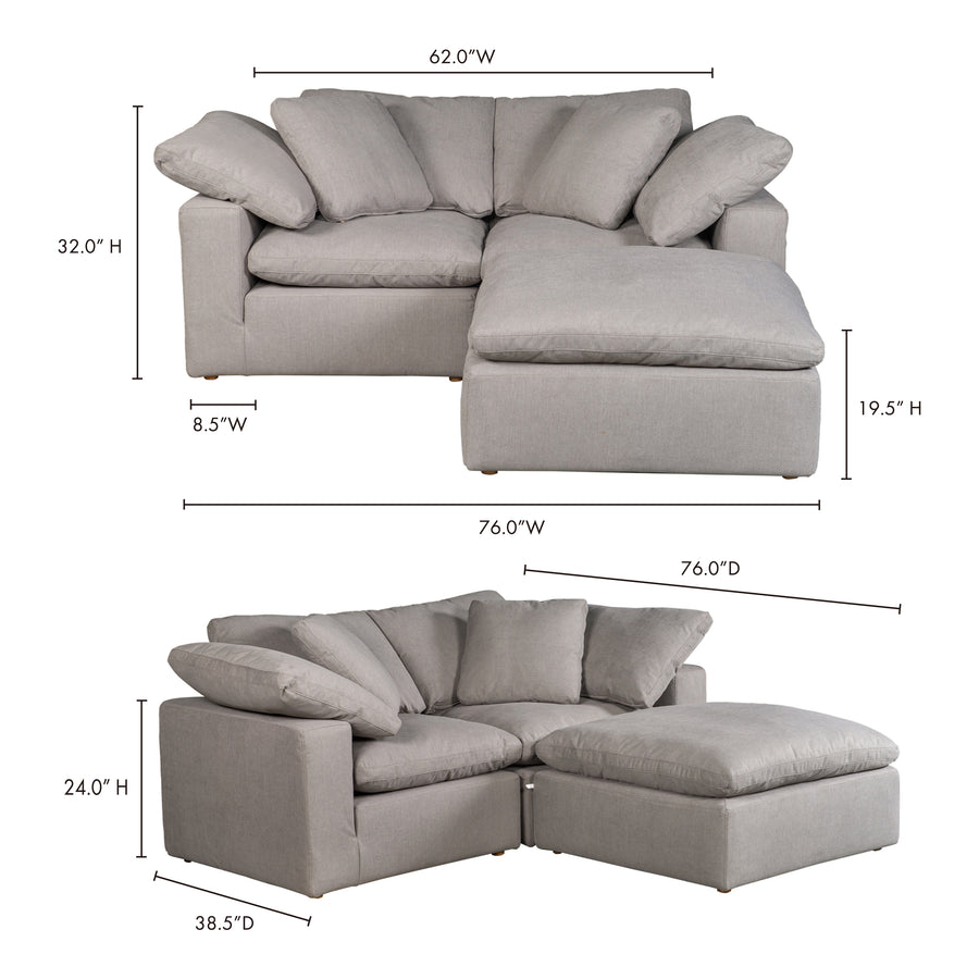 Moe's Home Terra Sectional in Light Grey (32' x 76' x 76') - YJ-1016-29