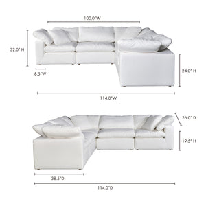 Moe's Home Terra Sectional in Cream (32' x 114' x 114') - YJ-1017-05