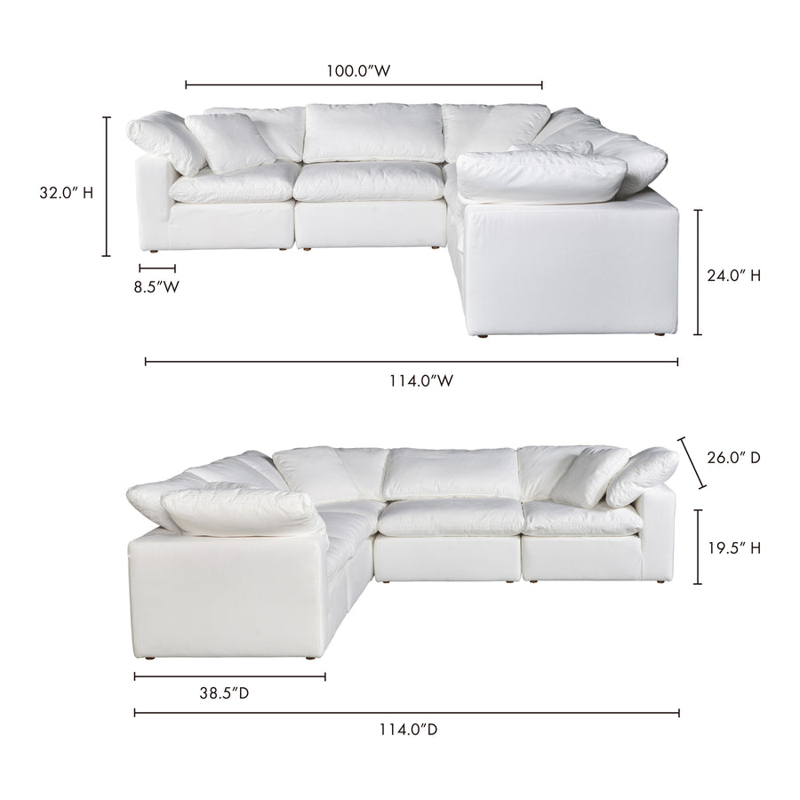 Moe's Home Terra Sectional in Cream (32' x 114' x 114') - YJ-1017-05