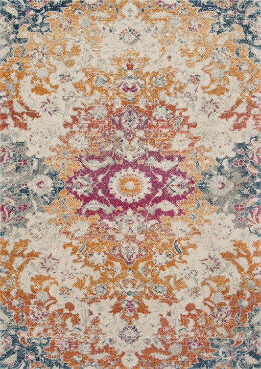 Zehla Rug in Ivory & Fiesta