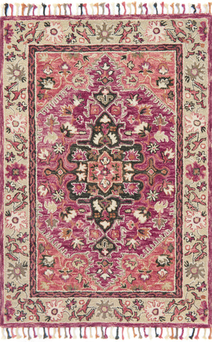Zharah Rug in Raspberry & Taupe
