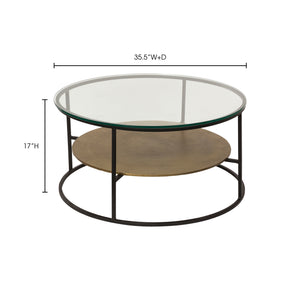 Moe's Home Callie Coffee Table in Antique Brass (17' x 35.5' x 35.5') - ZY-1022-51