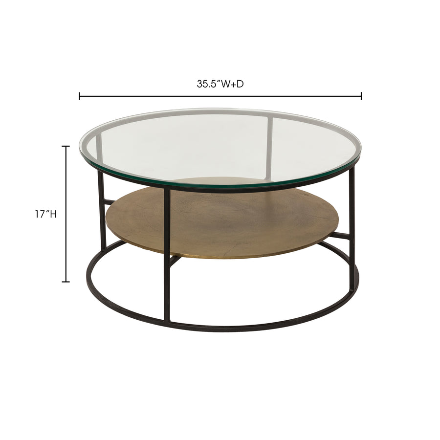 Moe's Home Callie Coffee Table in Antique Brass (17' x 35.5' x 35.5') - ZY-1022-51