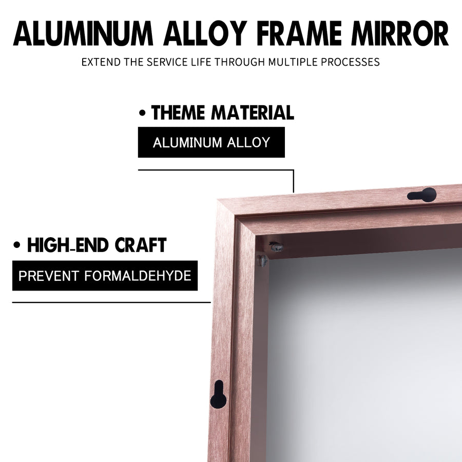 36-in H x 24-in W Wall Mirror Rose Gold
