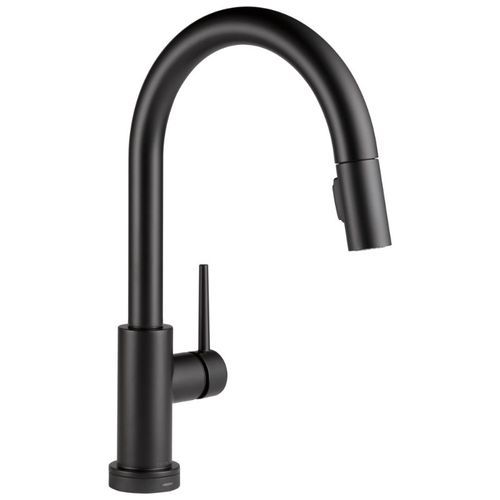 Delta  Trinsic Pull-Down Kitchen Faucet in Matte Black with Touch and Voice Control