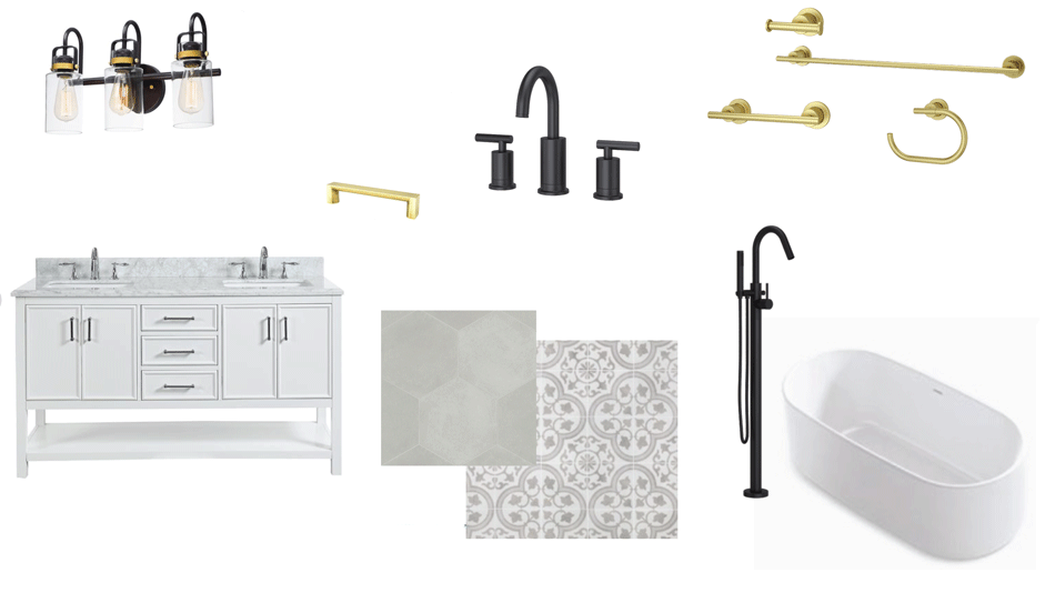 modern farmhouse bathroom remodel concept board 2