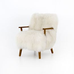 Ashland Cream Faux Fur Chair