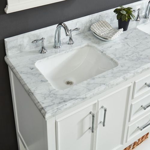 Wilora North Harbor White Freestanding Vanity with Double Basin