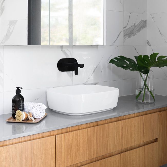 white vessel bathroom sink