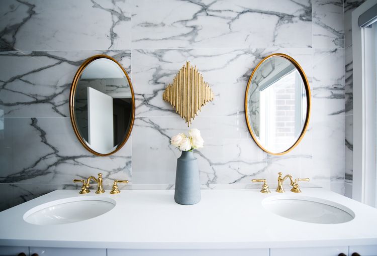 marble and gold bathroom