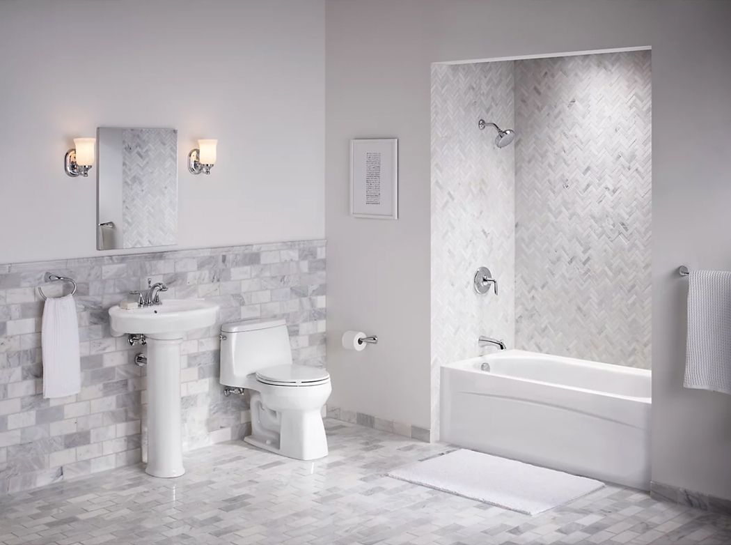  Kohler  Santa Rosa Elongated 1.28 gpf One-Piece Toilet in White Lifestyle