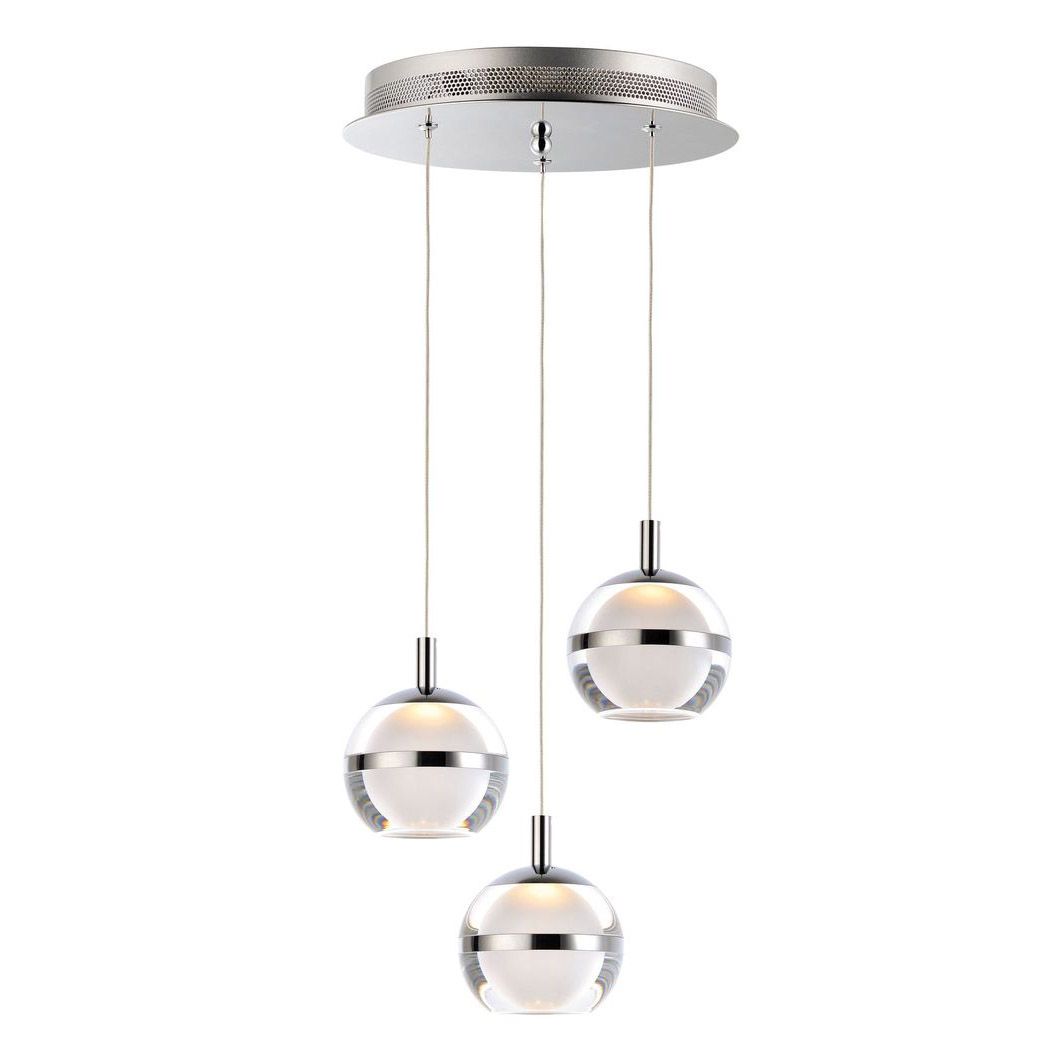 multi light pendant in polished chrome