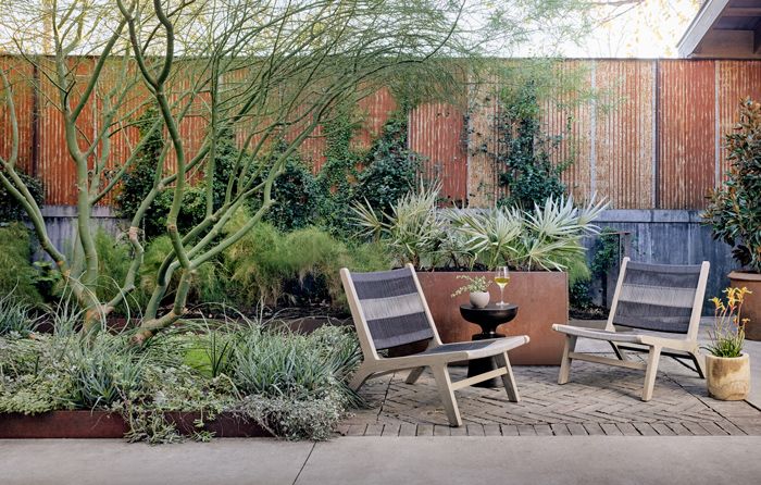 outdoor living space filled with plants