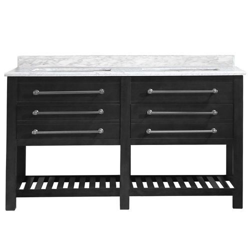 Cahaba  Wesley Iron Grey Freestanding Vanity with Integrated Sink and Countertop - Two Drawers (60