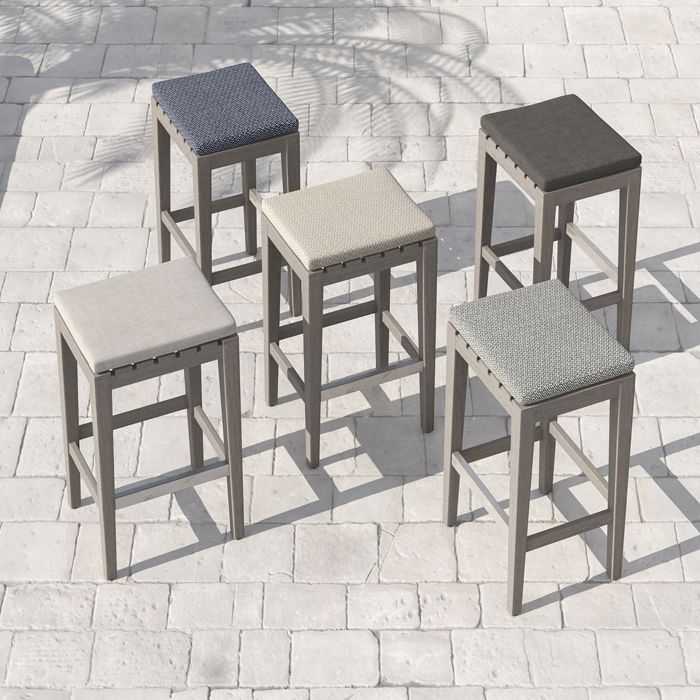 Four Hands  Dale Solano Outdoor Counter Stool in Charcoal (16.75