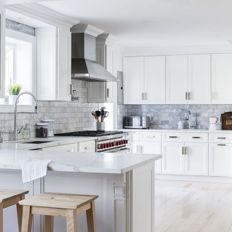 white painted kitchen cabinets