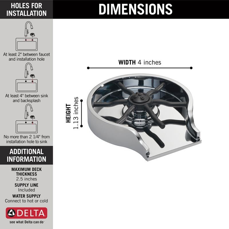 delta cup washer dimensions