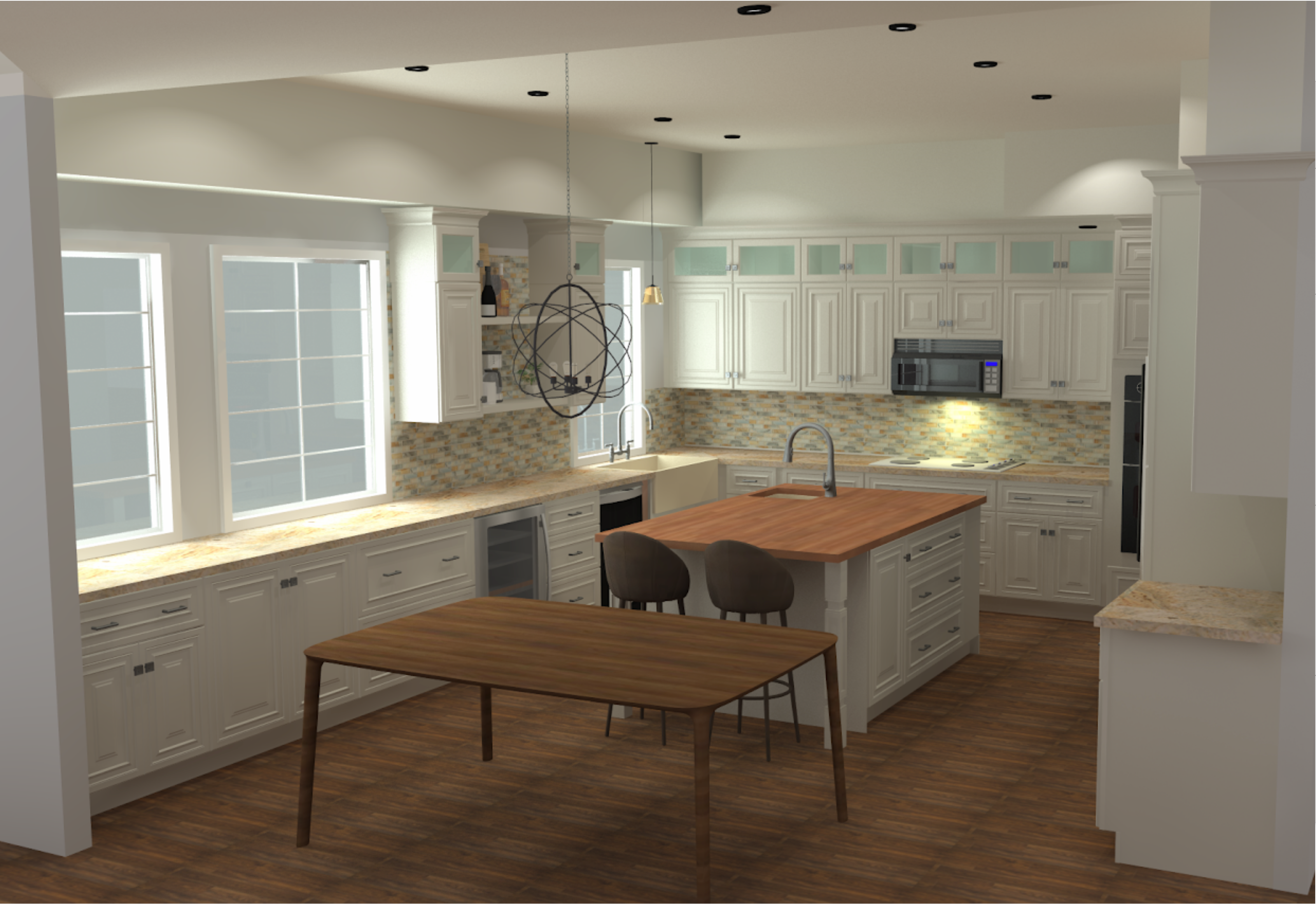 french country kitchen design rendering