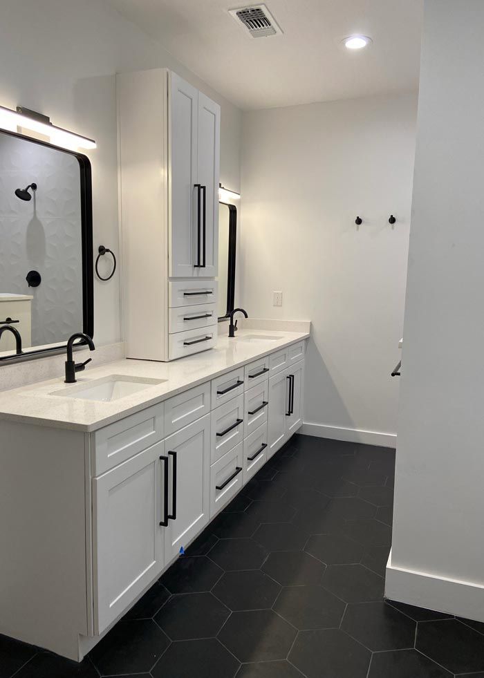 Modern home remodel after photo of bathroom vanity