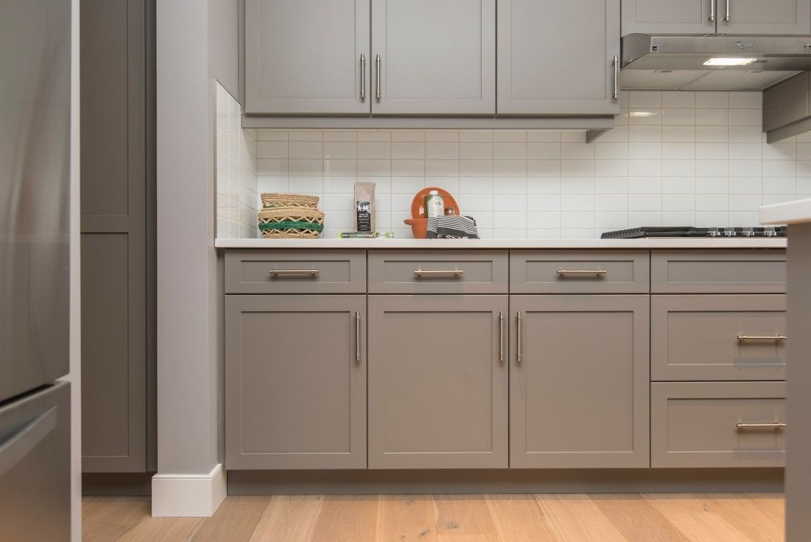 gray kitchen cabinets