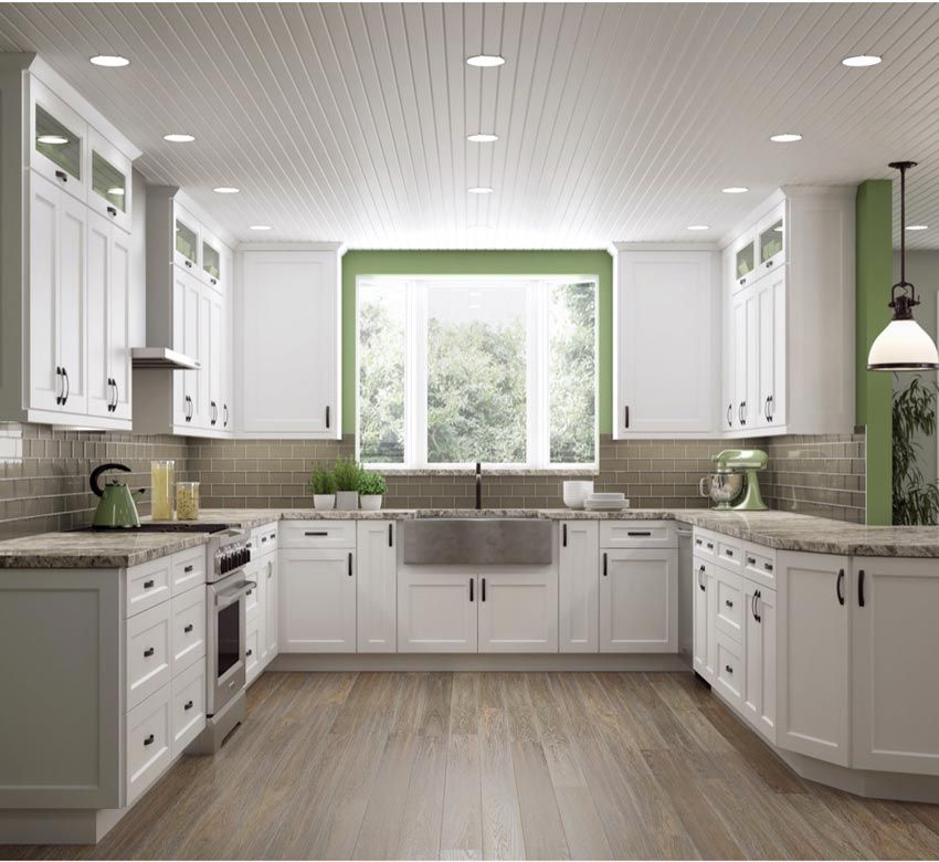 Shaker white cabinets made with HDF