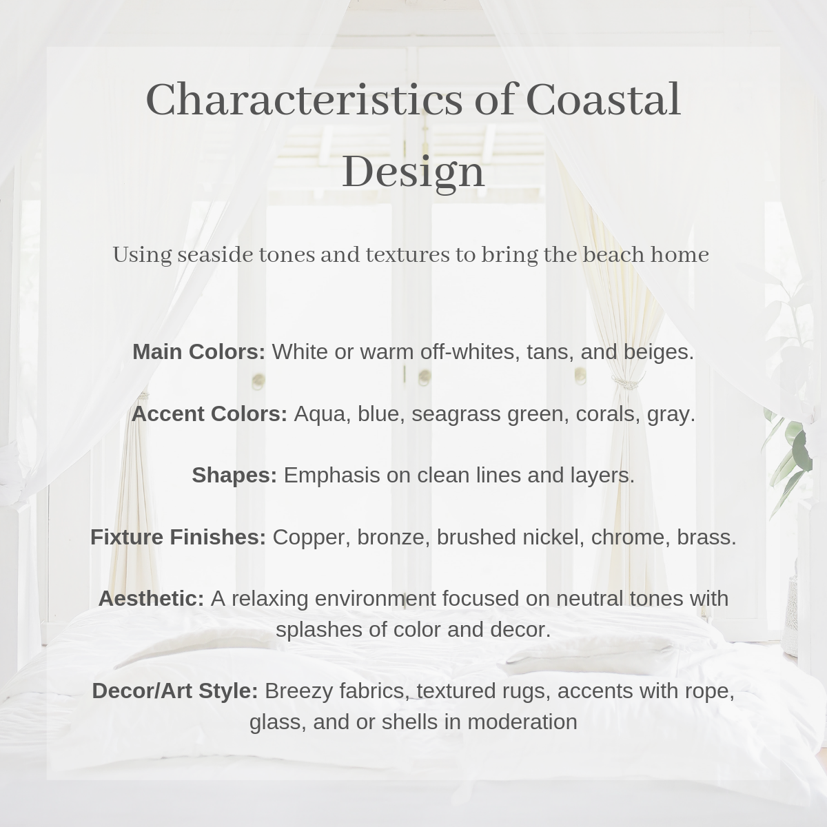 Coastal interior design characteristics