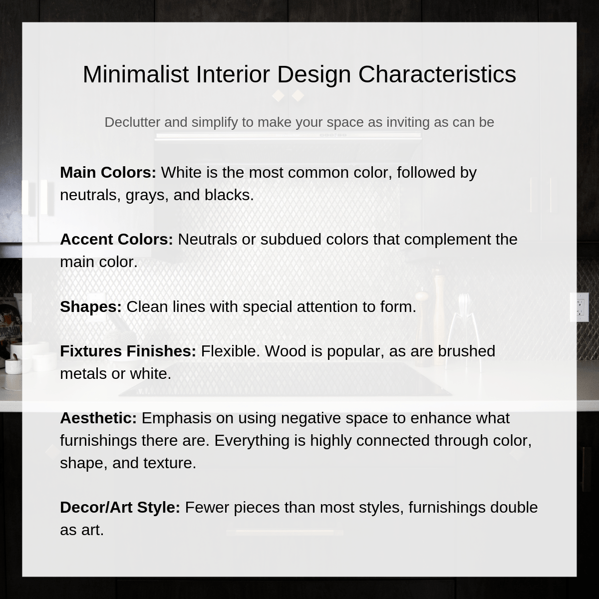 Minimalist interior design characteristics