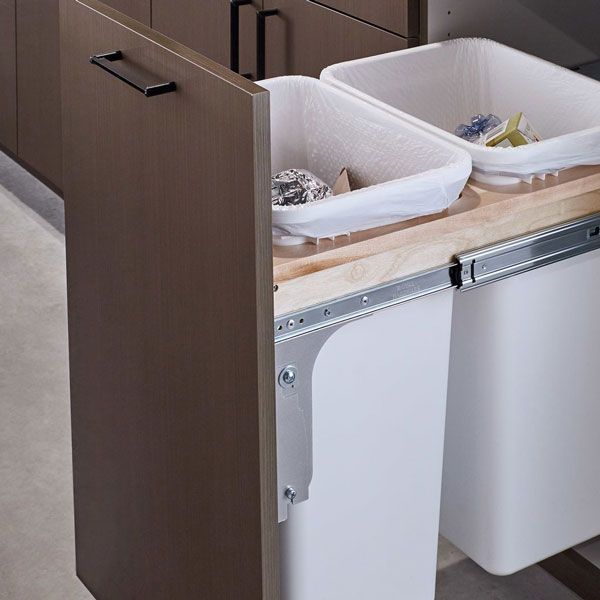 double waste basket pull-out organizer