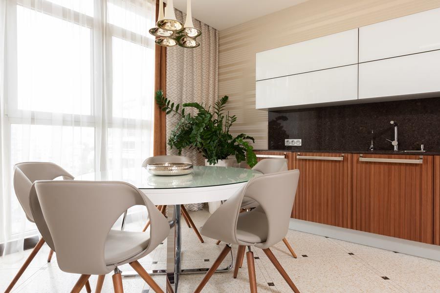 two toned open kitchen