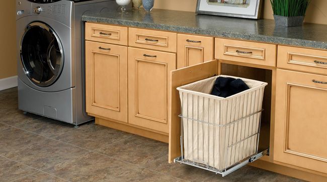 Laundry room with pull out hamper