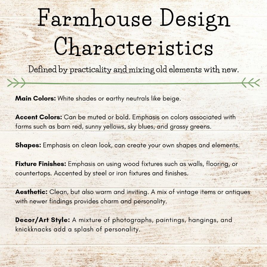 Farmhouse design characteristics