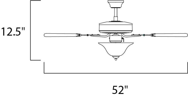 Basic-Max 52' Fandelier with 5 Blades in Matte White