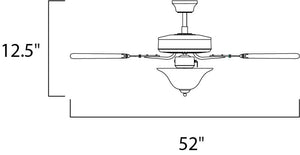 Basic-Max 52' Outdoor Ceiling Fan with 5 Blades in Oil Rubbed Bronze