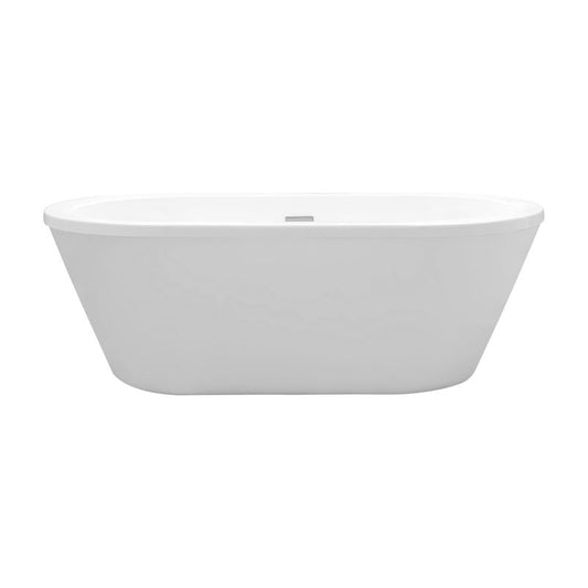 Virgo 63" x 33.44" x 21.63" Acrylic Freestanding Bathtub in Glossy White