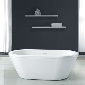 Virgo 63' x 33.44' x 21.63' Acrylic Freestanding Bathtub in Glossy White